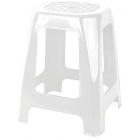 RO-Taburete Rectangular Alto, Multiuso, 46 x 29 x 26 cm, Color Blanco