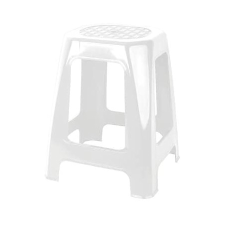 RO-Taburete Rectangular Alto, Multiuso, 46 x 29 x 26 cm, Color Blanco