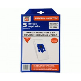 RO-Bolsa Aspirador Tecnhogar Blanca - 915686 - Bosch Karcher Ufesa Severin - 5 Unidades