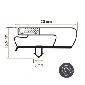 RO-Burlete 1460x640mm Pvc Gris