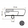 RO-Burlete 1460x640mm Pvc Gris