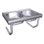 Fregadero colg.c/palomillas 2C 1400x600x320 mm. Dimensiones cubeta 600x500x320 mm.