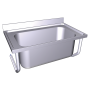 Fregadero colg.c/palomillas 1C 1200x600x340 mm. Dimensiones cubeta 1060x420x350 mm.