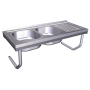 Fregadero colg.c/palomillas 2C,ED 1400x600x250 mm. Dimensiones cubeta 500x400x250 mm.
