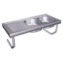 Fregadero colg.c/palomillas 2C,EI 1400x600x250 mm. Dimensiones cubeta 500x400x250 mm.