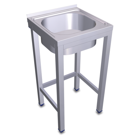 Fregadero con soporte 1C 800x600x850 mm. Dimensiones cubeta 600x500x320 mm.