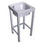 Fregadero con soporte 1C 800x600x850 mm. Dimensiones cubeta 600x500x320 mm.
