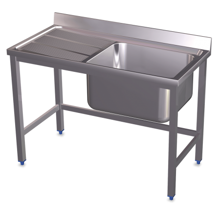 Fregadero con soporte 1C,EI 1000x600x850 mm. Dimensiones cubeta 500x500x300 mm.