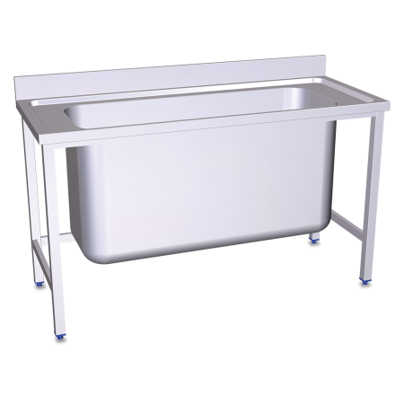 Fregadero con soporte 1C 1000x600x850 mm. Dimensiones cubeta 860x495x380 mm.