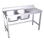 Fregadero con soporte 2C,ED 2000x600x850 mm. Dimensiones cubeta 600x500x320 mm.