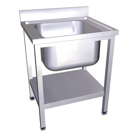 Fregadero c/soporte c/entre.1C 800x600x850 mm. Dimensiones cubeta 600x500x320 mm.