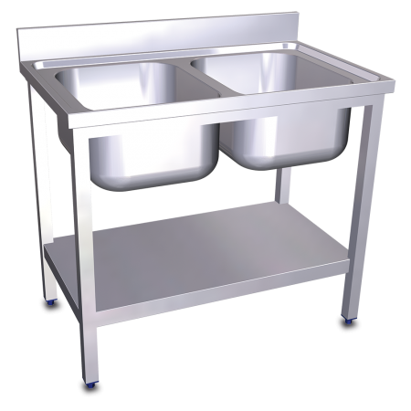 Fregadero c/soporte c/entre.2C 1000x600x850 mm. Dimensiones cubeta 500x400x250 mm.