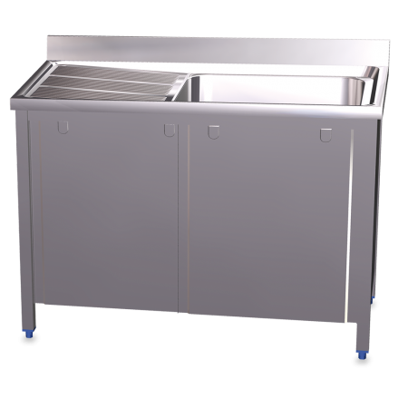 Fregadero c/ptas.correderas 1C,EI 1000x600x850 mm. Dimensiones cubeta 500x500x300 mm.