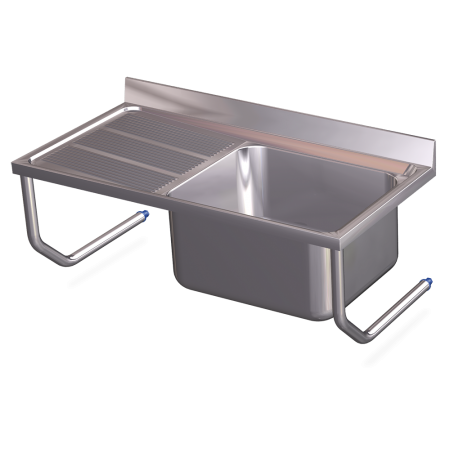 Fregadero colg.c/palomillas 1C,EI 1300x700x300 mm. Dimensiones cubeta 500x500x300 mm.