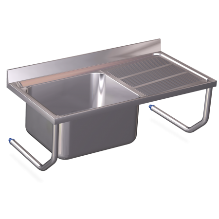 Fregadero colg.c/palomillas 1C,ED 1400x700x320 mm. Dimensiones cubeta 600x500x320 mm.