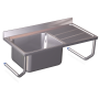 Fregadero colg.c/palomillas 1C,ED 1400x700x320 mm. Dimensiones cubeta 600x500x320 mm.