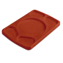 Tabla rectangular para 4 salsas fibra roja 300x200x20 mm.