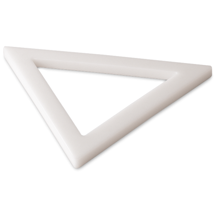 Triángulo de fibra blanca 450x450x20 mm.