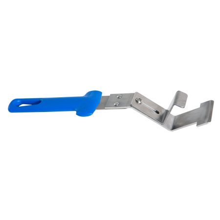 Pinza para bandeja de horno en acero inox 240x90 mm. Altura regulable.