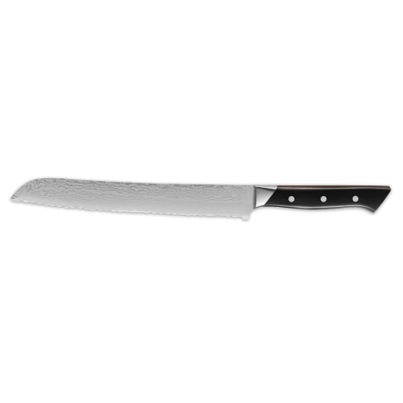 Cuchillo pan damasquinado 360x230x31x2 mm.