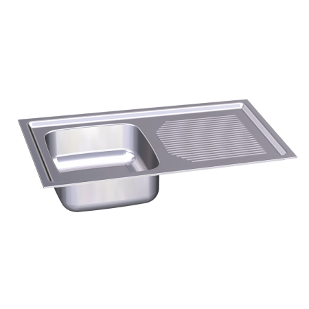 Fregadero para encastrar 860x500 1 cubeta y escurridor dcha. Dimensiones cubeta: 340x370x170 mm.