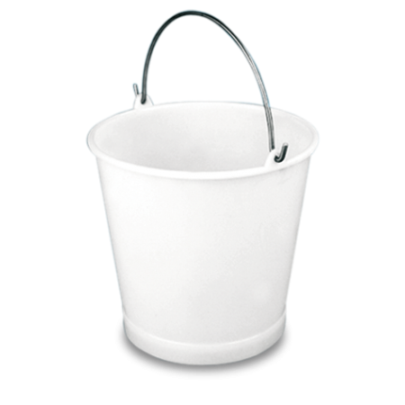 Cubo industrial 13 lts. blanco para hielo ø300x280 mm. Material: HDPE, asa de acero inox