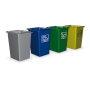 Contenedor de desperdicios y reciclaje azul 26 lts. Dimensiones: 290x320x400 mm.